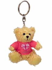 Pink Union Jack Teddy Bear T-Shirt Keyring