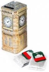 Tin Big Ben Money Box Tea Caddy with 20 Teabags