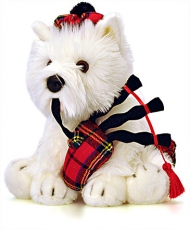 30cm Wallace the Westie with Bagpipes