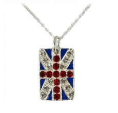 Sterling Silver Union Jack Pendant with Necklace