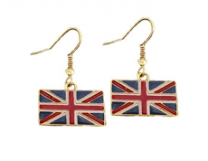 Antique Gold Union Jack Drop Earrings
