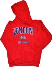 Red England Union Jack Hooded Sweatshirt Hoodie