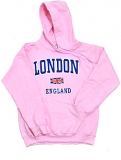 Pink England Union Jack Hooded Sweatshirt Hoodie