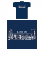 Classic Fit Navy Blue T Shirt with 2 Postcards