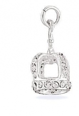Sterling Silver Cubic Zirconia Crown Charm Necklace