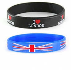 2 Union Jack Silicone Wristbands Souvenirs