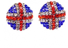 Round Union Jack Earrings with Stones
