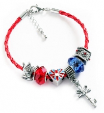 Red Union Jack Charm Bracelet