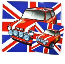 Red Mini Cooper Mousemat and Coaster Set
