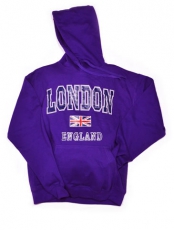 Purple England Union Jack Hooded Sweatshirt