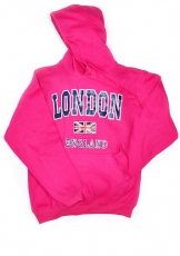 Fuschia England Union Jack Hooded Sweatshirt