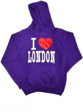 Purple I Love Hooded Sweatshirt Hoodie