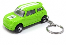 Die Cast Metal Green Racing Mini Cooper Keyring