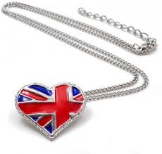 Union Jack Heart Pendant with Necklace