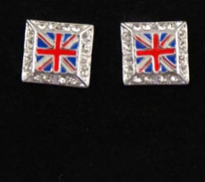 Diamante Union Jack Earrings