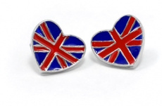 Large Union Jack Heart Earrings