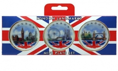 Gift Set Of 3 Historical London Views Ceramic Mini Plates