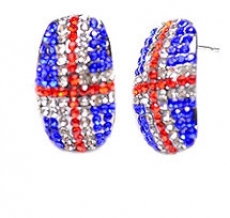 Union Jack Earrings with Stones