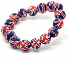 Union Jack Bead Stretch Bracelet