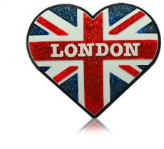 Glitter Heart Union Jack Fridge Magnet