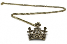 Burnished Gold Royal Crown Necklace