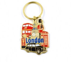 Metal London City Scenes Keyring