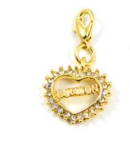 Gold Plated Diamante Heart Charm