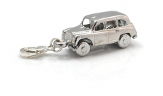 Silver Metal Taxi Charm