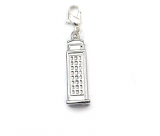 Silver Metal Telephone Box Charm