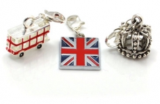 Gift Set of Three Enamelled Metal London Charms