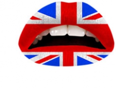 Union Jack Lip Tattoo