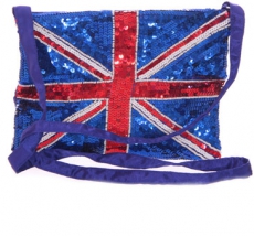 Union Jack UK Flag Sequin Handbag, Shoulder Bag