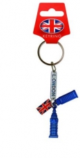 Metal Keyring with Phone Box and Big Ben Charms
