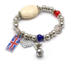 Elasticated Union Jack Charm Bracelet