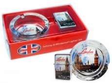 Big Ben Windproof Lighter & Glass Ashtray Set
