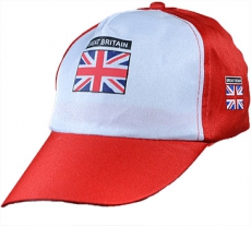 Red & White Great Britain Union Jack Baseball Cap