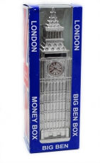 Large Silver Big Ben Money Box