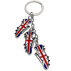 Union Jack Football Boot Charm Keyring