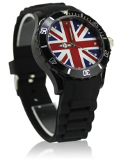 Unisex Black Union Jack Watch