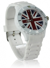 Unisex White Union Jack Watch