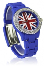 Blue Diamante Union Jack Watch