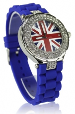 Blue Union Jack Watch with Diamantes FREE DELIVERY