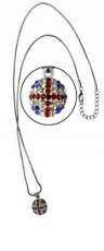 Union Jack Sparkling Shamballa Disco Ball Necklace