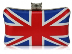 Union Jack Clutch Bag With Crystal Encrusted Clasp
