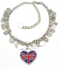 Union Jack Heart Anklet