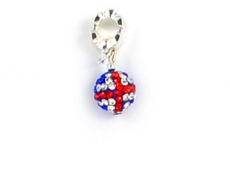 Union Jack Shamballa Disco Ball Dangle Bead For Charm Bracelet