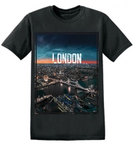 Black London Birds Eye View T Shirt