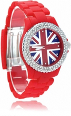 Red Diamante Union Jack Watch