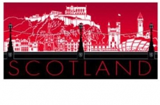 Red Scotland Skyline Notepad