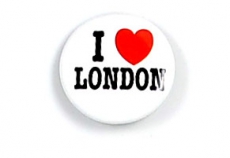 White I Love London Badge Souvenir